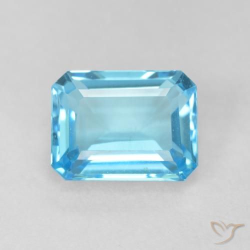 Topazio Blu svizzero naturale da 2.17 ct, Ottagonale / Taglio smeraldo, VVS