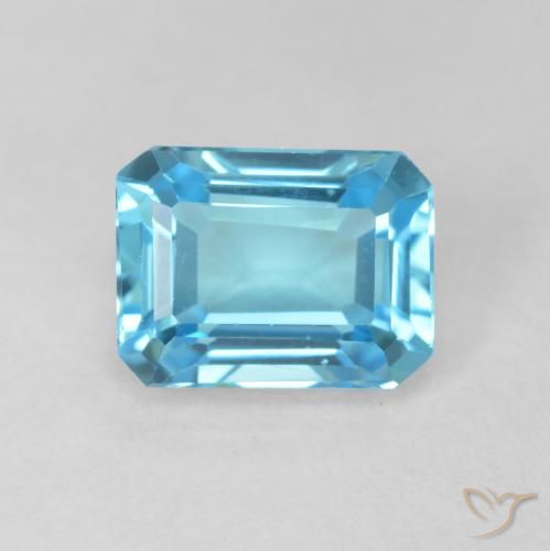 Topazio Blu svizzero naturale da 2.08 ct, Ottagonale / Taglio smeraldo, VVS