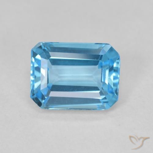 1.97ct Naturale Blu svizzero Topazio, Taglio smeraldo, VVS-VS