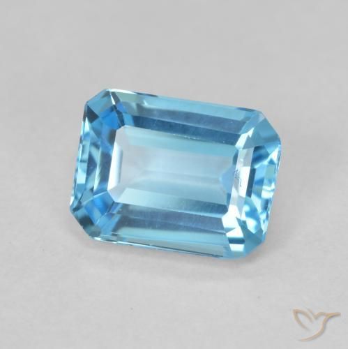 Topazio Blu svizzero naturale da 1.97 ct, Ottagonale / Taglio smeraldo, VVS-VS
