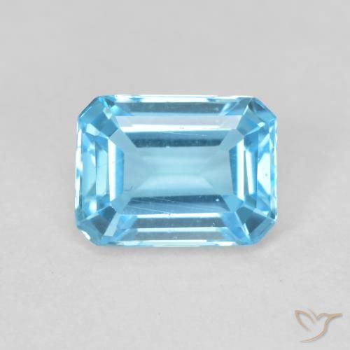 1.98ct Naturale Blu svizzero Topazio, Taglio smeraldo, VVS-VS