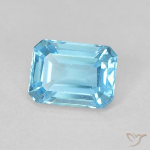 Topazio Blu svizzero naturale da 1.98 ct, Ottagonale / Taglio smeraldo, VVS-VS