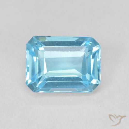 2.13ct Naturale Blu svizzero Topazio, Taglio smeraldo, VVS-VS