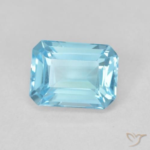 Topazio Blu svizzero naturale da 2.13 ct, Ottagonale / Taglio smeraldo, VVS-VS
