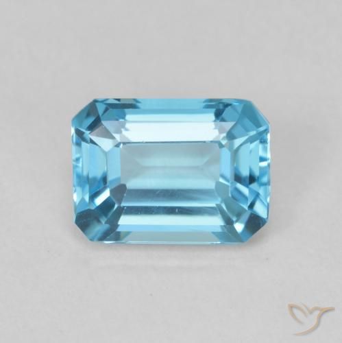 2.00ct Naturale Blu svizzero Topazio, Taglio smeraldo, VVS-VS