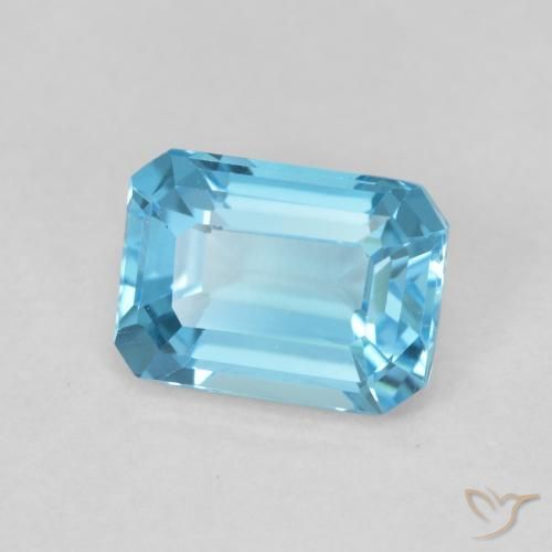 Topazio Blu svizzero naturale da 2.00 ct, Ottagonale / Taglio smeraldo, VVS-VS