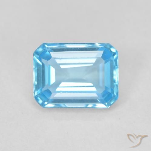 Topazio Blu svizzero naturale da 1.82 ct, Ottagonale / Taglio smeraldo, VVS-VS