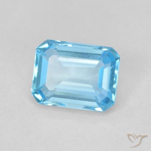 Topazio Blu svizzero naturale da 1.82 ct, Ottagonale / Taglio smeraldo, VVS-VS