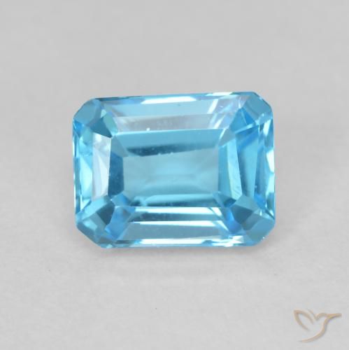 Topazio Blu svizzero naturale da 2.05 ct, Ottagonale / Taglio smeraldo, VVS-VS