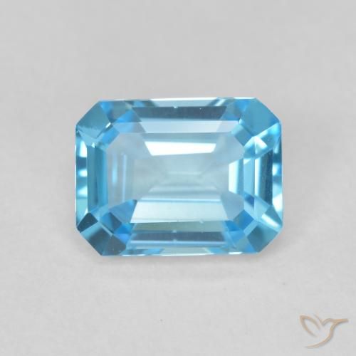 1.76ct Naturale Blu svizzero Topazio, Taglio smeraldo, VVS-VS
