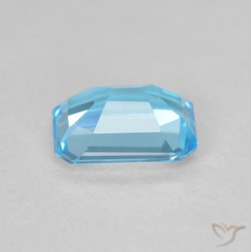 Topazio Blu svizzero naturale da 1.76 ct, Ottagonale / Taglio smeraldo, VVS-VS