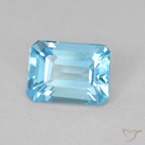 Topazio Blu svizzero naturale da 1.89 ct, Ottagonale / Taglio smeraldo, VVS-VS