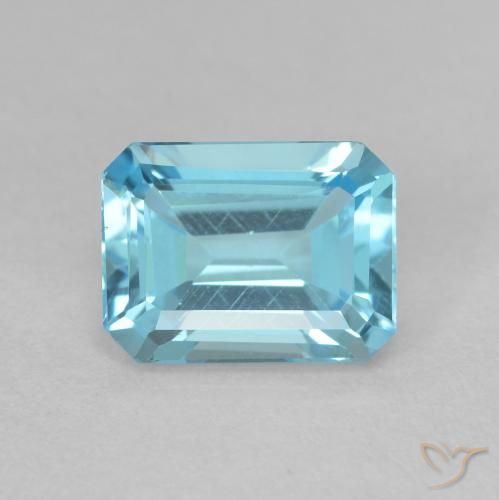 2.08ct Naturale Azzurro Topazio, Taglio smeraldo, VVS-VS