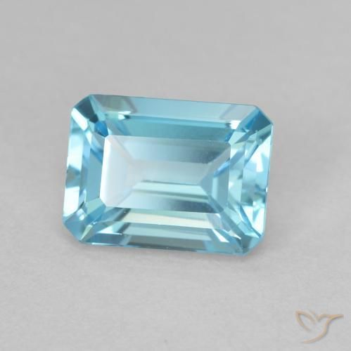 Topazio Azzurro naturale da 2.02 ct, Ottagonale / Taglio smeraldo, VVS-VS
