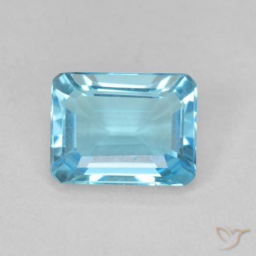Topazio Azzurro naturale da 1.79 ct, Ottagonale / Taglio smeraldo, VVS-VS