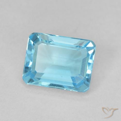 Topazio Azzurro naturale da 1.79 ct, Ottagonale / Taglio smeraldo, VVS-VS