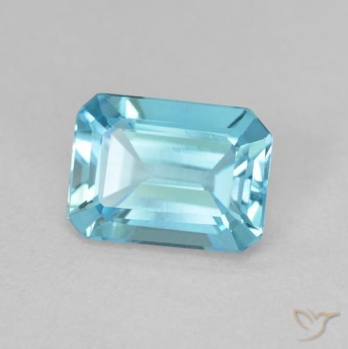 Topazio Azzurro naturale da 1.68 ct, Ottagonale / Taglio smeraldo, VVS-VS
