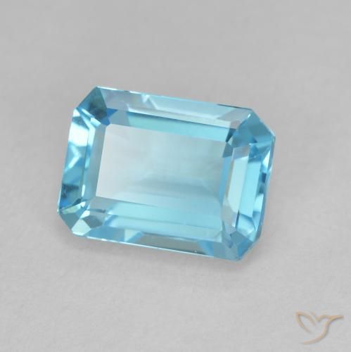 Topazio Blu svizzero naturale da 2.00 ct, Ottagonale / Taglio smeraldo, VVS-VS