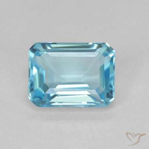 2.08ct Naturale Azzurro Topazio, Taglio smeraldo, VVS-VS