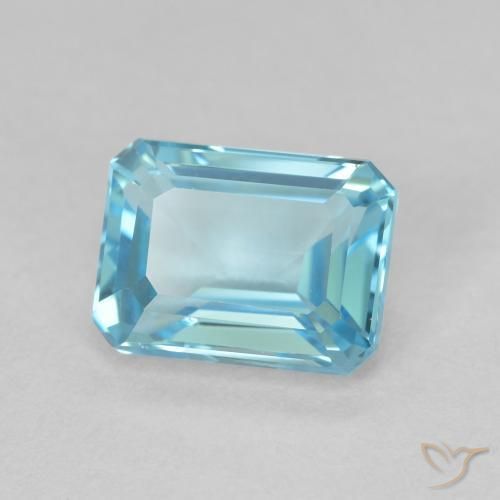 Topazio Azzurro naturale da 2.08 ct, Ottagonale / Taglio smeraldo, VVS-VS