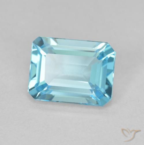 Topazio Azzurro naturale da 1.94 ct, Ottagonale / Taglio smeraldo, VVS-VS