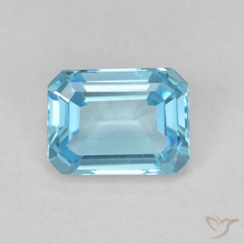 Topazio Blu svizzero naturale da 2.00 ct, Ottagonale / Taglio smeraldo, VVS-VS