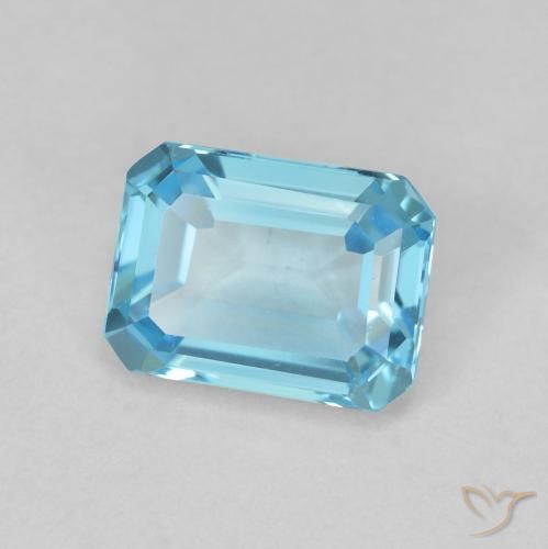 Topazio Blu svizzero naturale da 2.00 ct, Ottagonale / Taglio smeraldo, VVS-VS