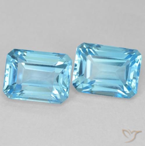 4.34ctw Naturale Blu svizzero Topazio, Taglio smeraldo, VVS-VS