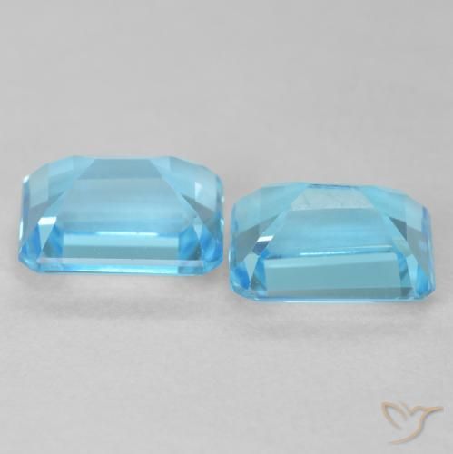 Gemme di Topazio Blu svizzero naturale da 4.34 ct, Ottagonale / Taglio smeraldo, VVS-VS