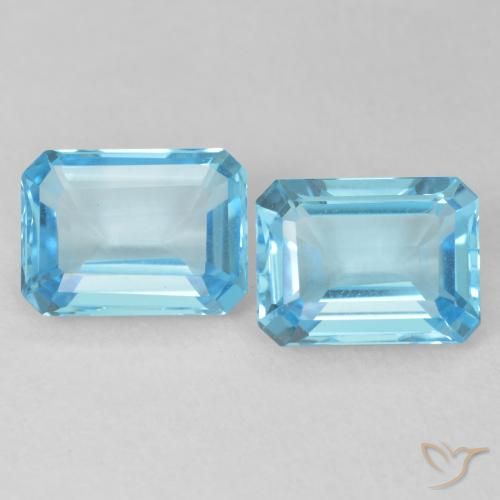3.68ctw Naturale Blu svizzero Topazio, Taglio smeraldo, VVS