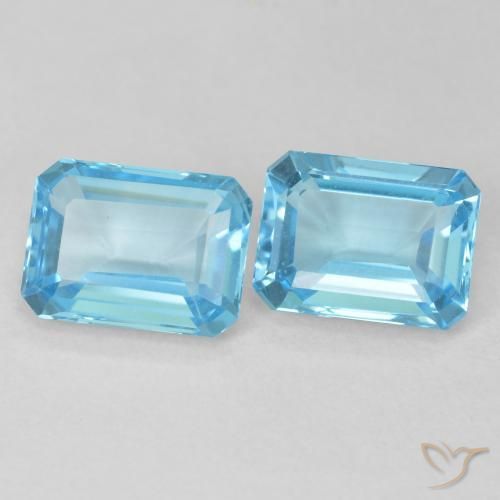 Gemme di Topazio Blu svizzero naturale da 3.68 ct, Ottagonale / Taglio smeraldo, VVS