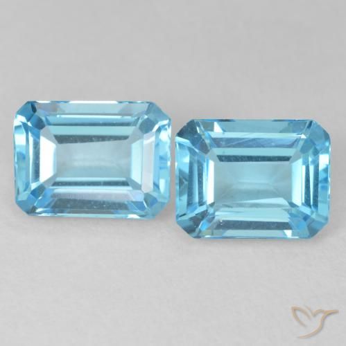 3.91ctw Naturale Blu svizzero Topazio, Taglio smeraldo, VVS-VS