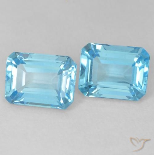 Gemme di Topazio Blu svizzero naturale da 3.91 ct, Ottagonale / Taglio smeraldo, VVS-VS