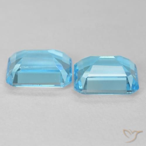 Gemme di Topazio Blu svizzero naturale da 3.91 ct, Ottagonale / Taglio smeraldo, VVS-VS