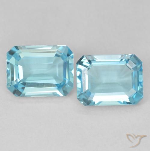 3.32ctw Naturale Azzurro cielo chiaro Topazio, Taglio smeraldo, VVS-VS