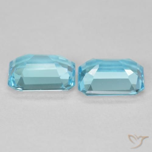 Gemme di Topazio Azzurro cielo chiaro naturale da 3.32 ct, Ottagonale / Taglio smeraldo, VVS-VS