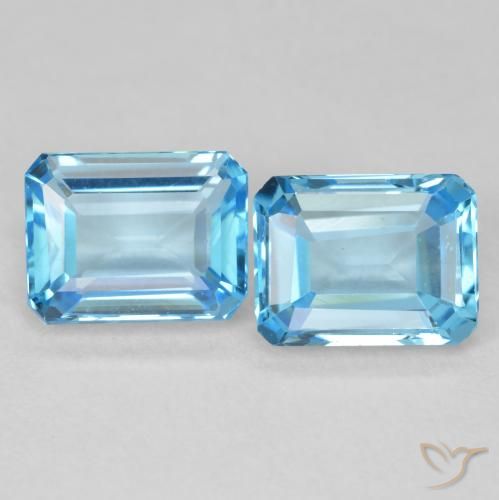 4.00ctw Naturale Blu svizzero Topazio, Taglio smeraldo, VVS