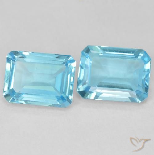Gemme di Topazio Azzurro naturale da 3.60 ct, Ottagonale / Taglio smeraldo, VVS