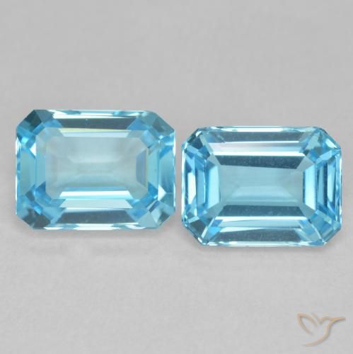 4.05ctw Naturale Blu svizzero Topazio, Taglio smeraldo, VVS