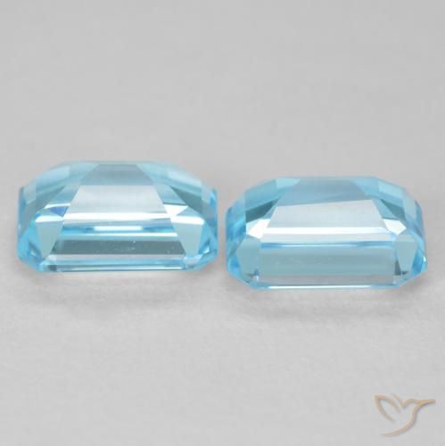 Gemme di Topazio Blu svizzero naturale da 4.05 ct, Ottagonale / Taglio smeraldo, VVS