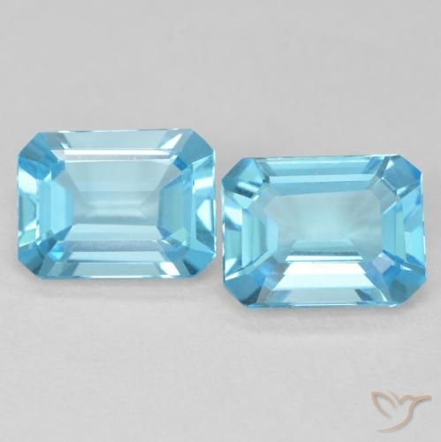 3.62ctw Naturale Blu svizzero Topazio, Taglio smeraldo, VVS