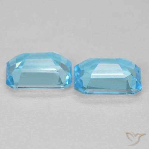 Gemme di Topazio Blu svizzero naturale da 3.62 ct, Ottagonale / Taglio smeraldo, VVS