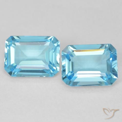 3.66ctw Naturale Blu svizzero Topazio, Taglio smeraldo, VVS
