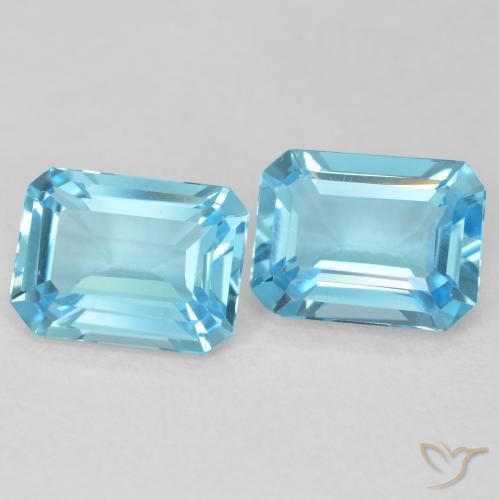 Gemme di Topazio Blu svizzero naturale da 3.66 ct, Ottagonale / Taglio smeraldo, VVS