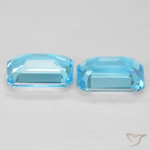 Gemme di Topazio Blu svizzero naturale da 3.66 ct, Ottagonale / Taglio smeraldo, VVS