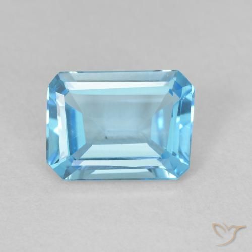 Topazio Blu svizzero naturale da 1.62 ct, Ottagonale / Taglio smeraldo, VVS