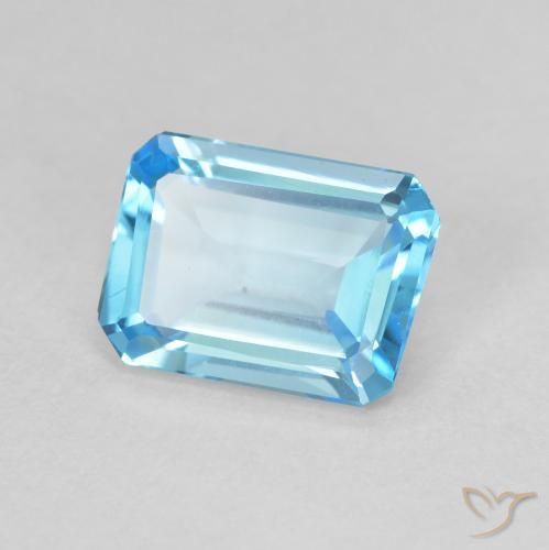 Topazio Blu svizzero naturale da 1.62 ct, Ottagonale / Taglio smeraldo, VVS