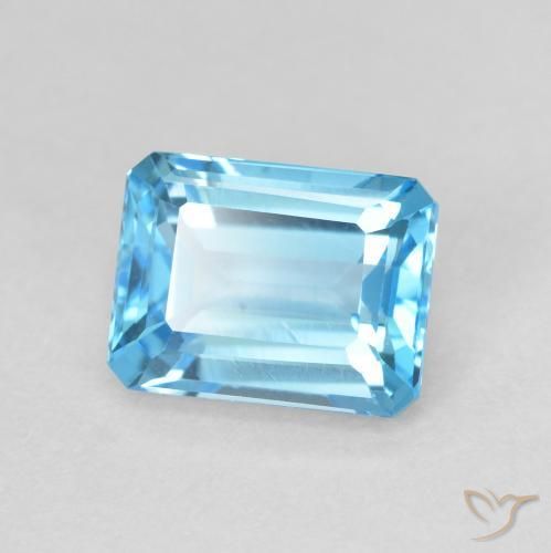 Topazio Blu svizzero naturale da 2.18 ct, Ottagonale / Taglio smeraldo, VVS