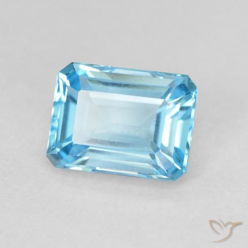 Topazio Blu svizzero naturale da 2.04 ct, Ottagonale / Taglio smeraldo, VVS
