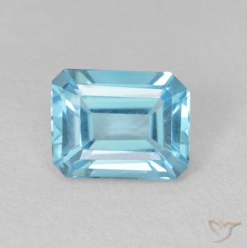 1.89ct Naturale Blu svizzero Topazio, Taglio smeraldo, VVS
